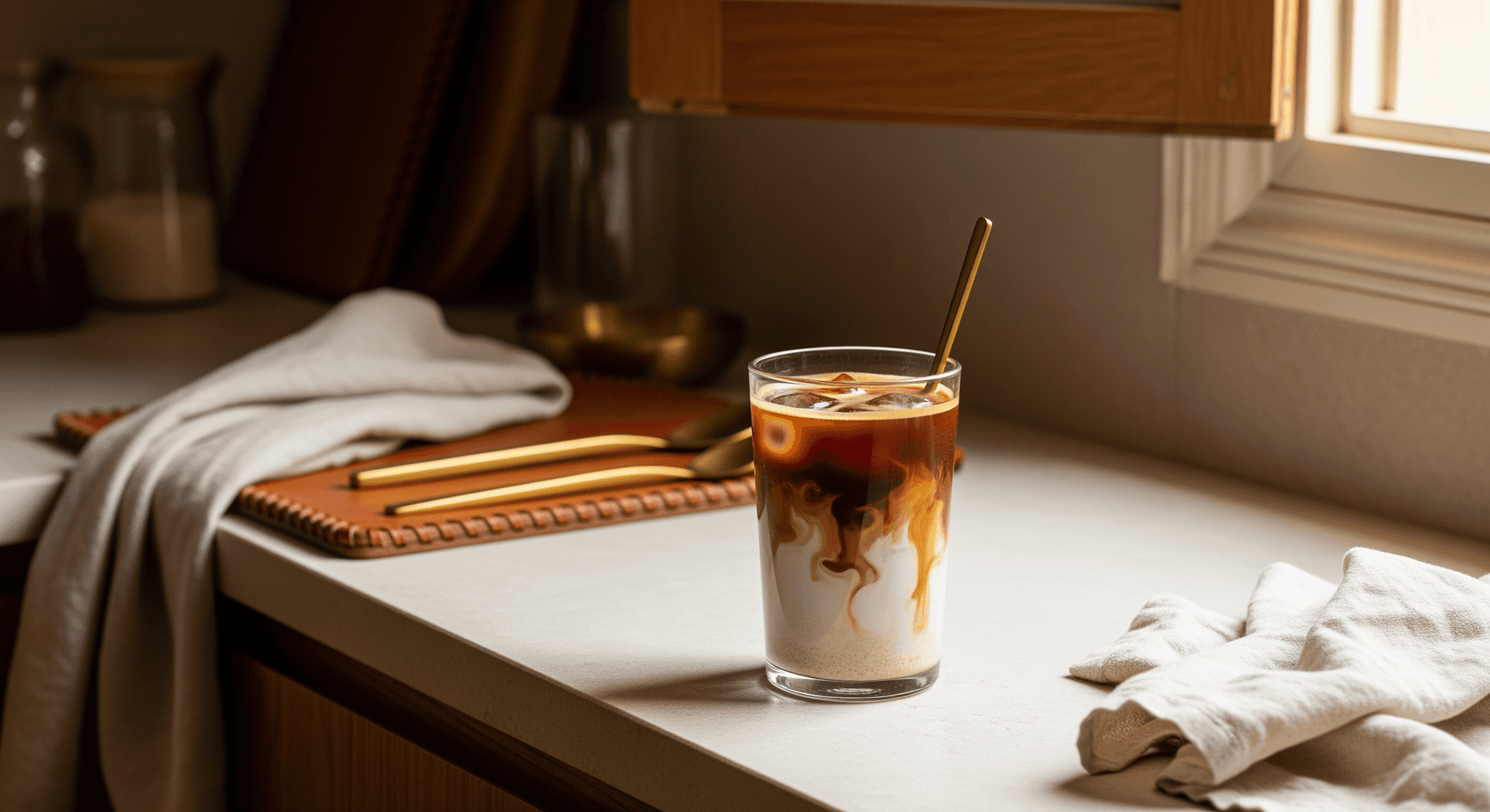 Oat-milk cold latte